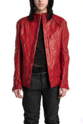 Scar stitch leather jacket, Dirty Red