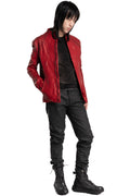 Scar stitch leather jacket, Dirty Red