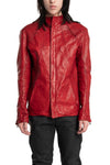 Scar stitch leather jacket, Dirty Red