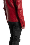 Scar stitch leather jacket, Dirty Red