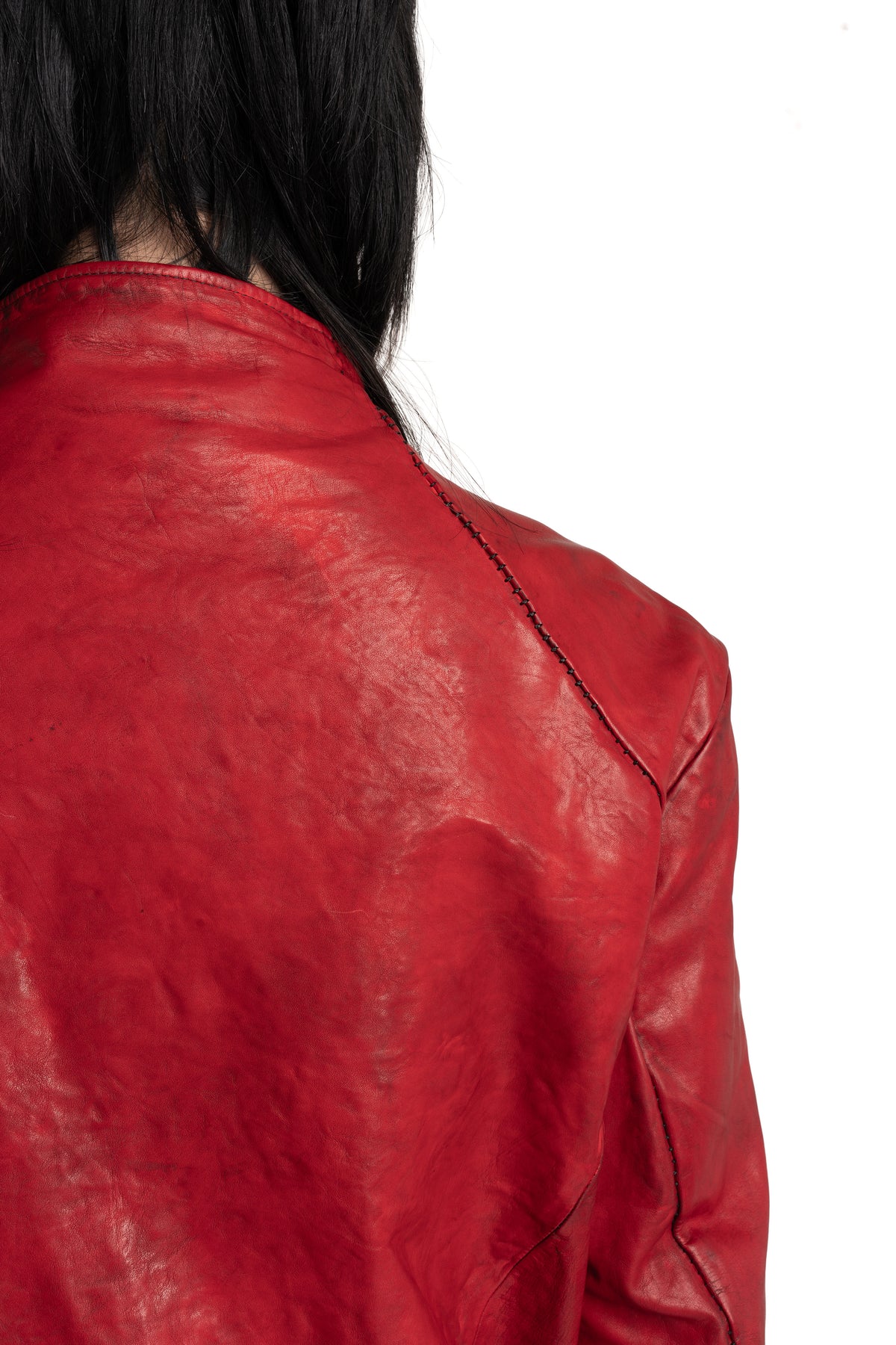 Incarnation | Scar stitch leather jacket, 11V-42097 Dirty Red