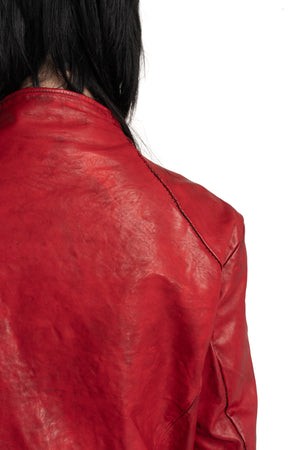 Incarnation | Scar stitch leather jacket, 11V-42097 Dirty Red