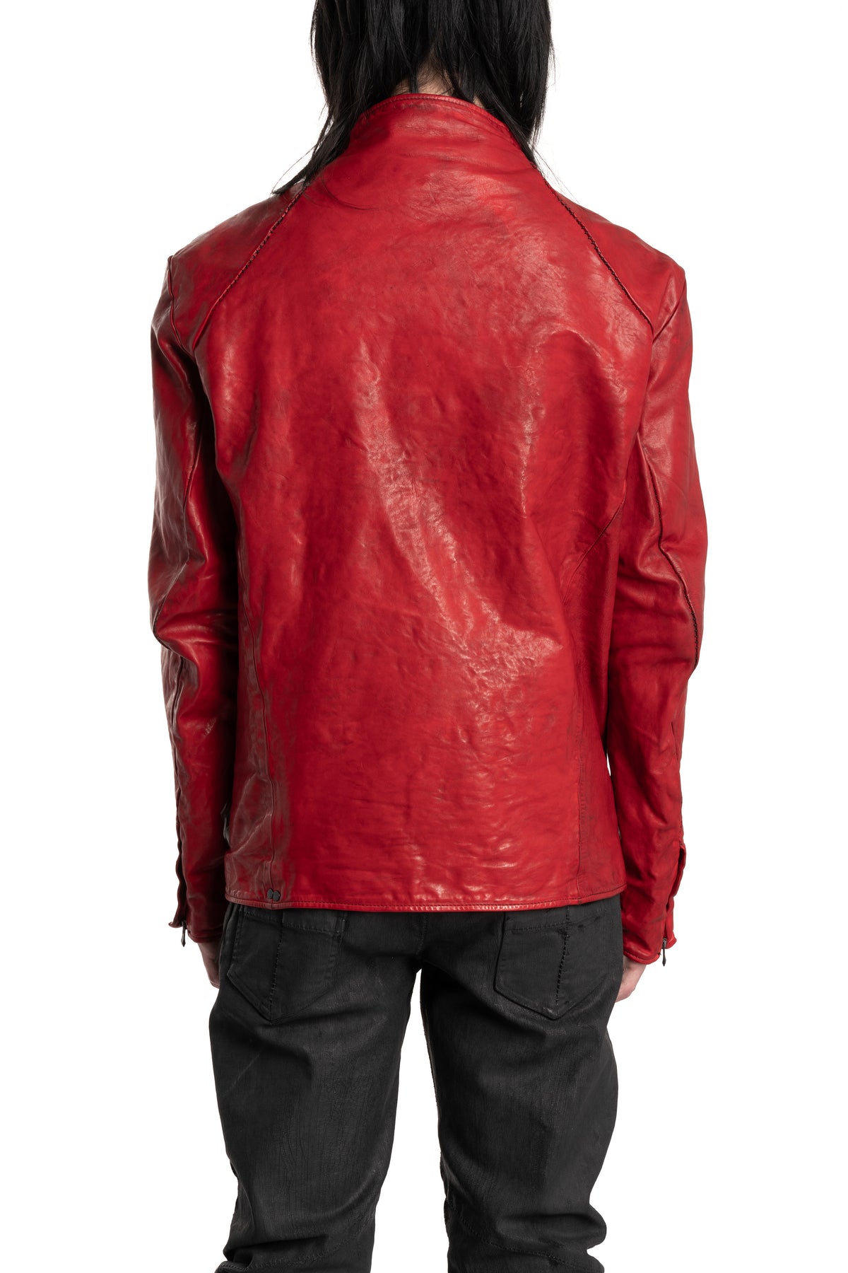 Incarnation | Scar stitch leather jacket, 11V-42097 Dirty Red