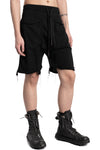 Layered Panel Drop-Crotch Knit Shorts