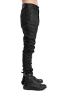 Regular Fit Coated Jeans, Black Leather