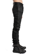Slim Fit Coated Jeans, Black Leather