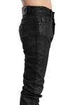 Slim Fit Coated Jeans, Black Leather