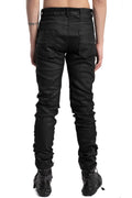 Slim Fit Coated Jeans, Black Leather