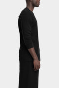 Thom Krom | AW25 - Ribbed 3/4 sleeve t-shirt, MTS895 Black