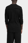 Thom Krom | AW25 - Ribbed 3/4 sleeve t-shirt, MTS895 Black