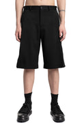 Wool gabardine side zip shorts