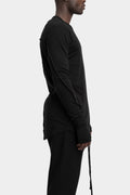 Piped seams long sleeve tee, Black