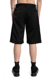 Wool gabardine side zip shorts