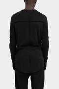 Piped seams long sleeve tee, Black