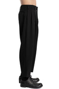 Woven wool pleat pants