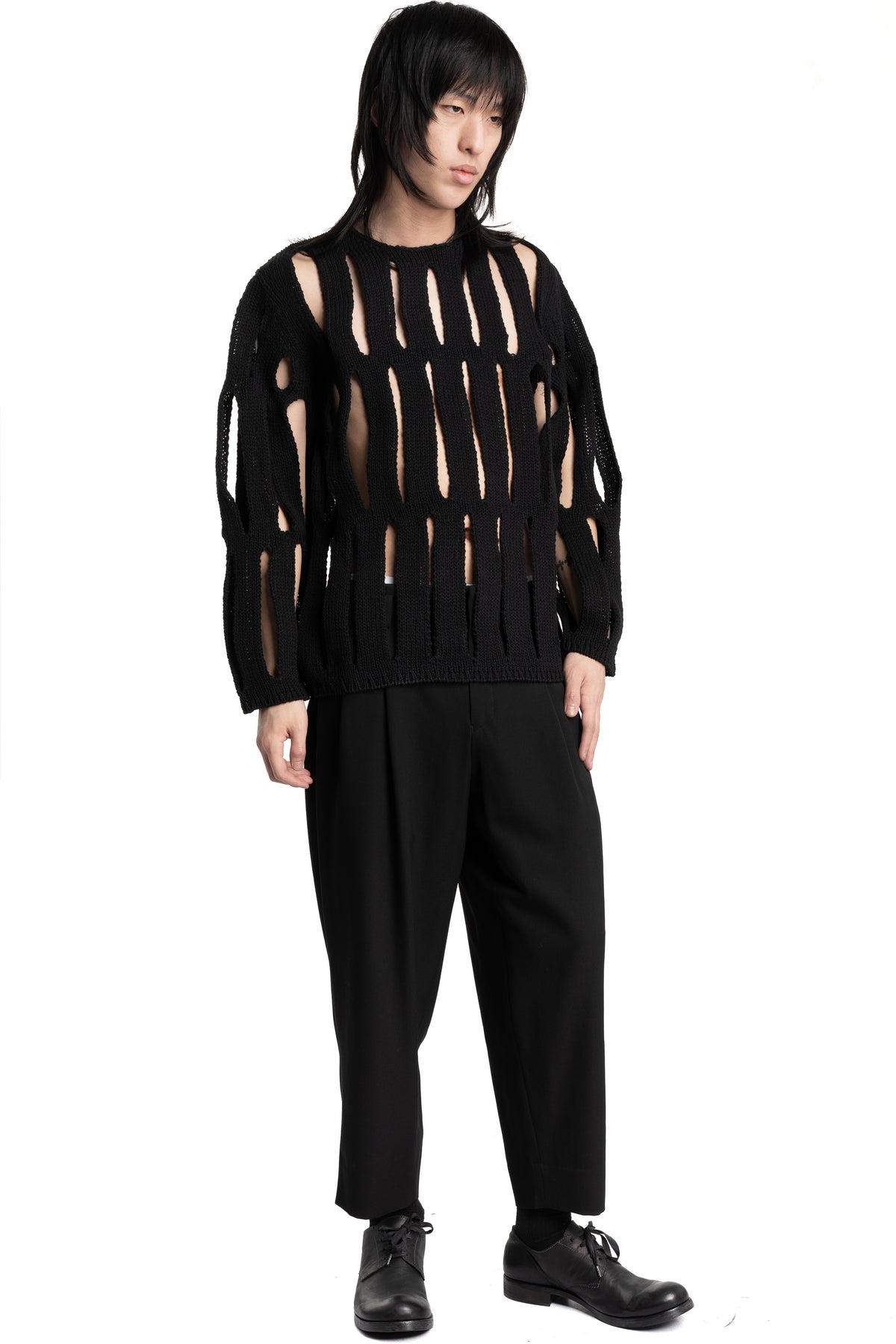 Comme des Garçons Homme Plus |  SS26 - Slit Cut-Out Knit Sweater, N004
