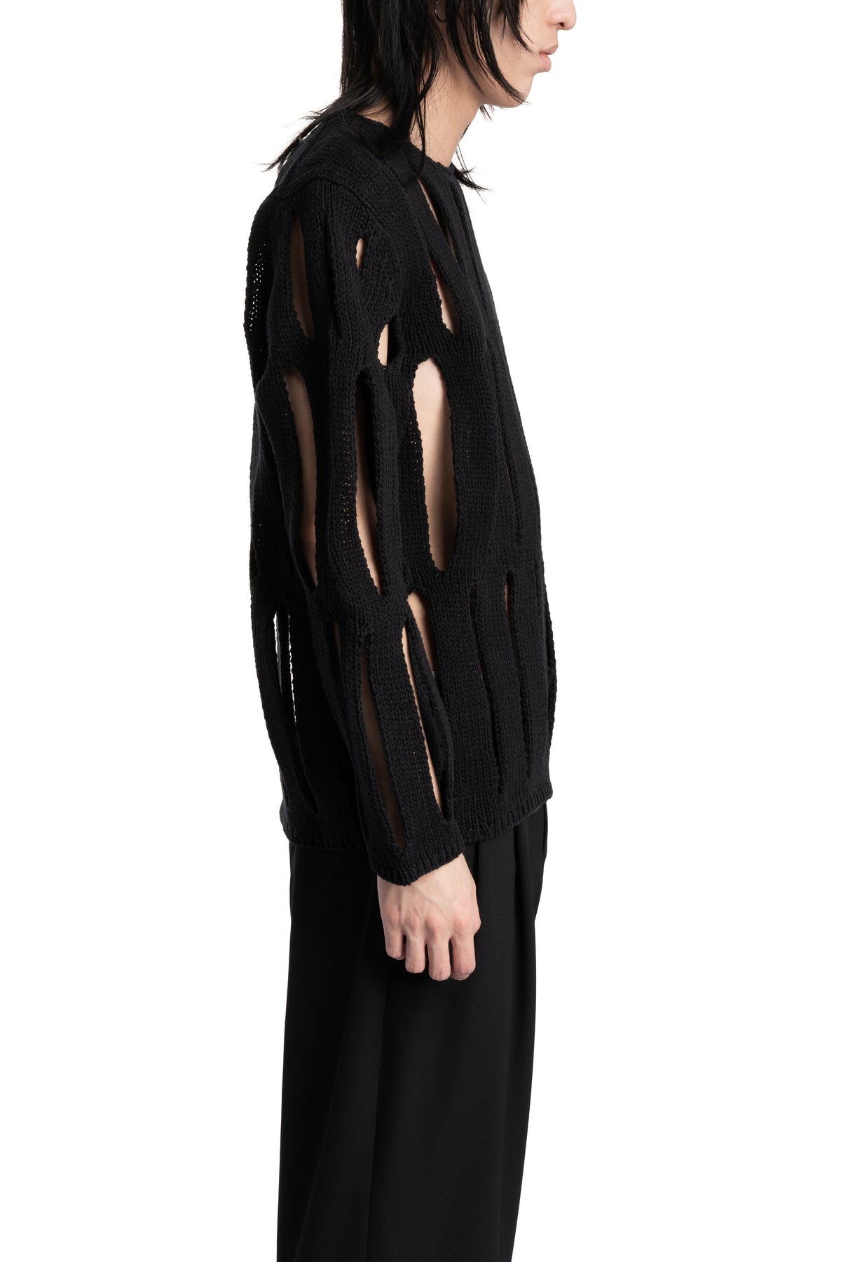 Comme des Garçons Homme Plus |  SS26 - Slit Cut-Out Knit Sweater, N004