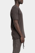 Cotton stitch detail t-shirt, Night brown