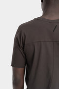 Cotton stitch detail t-shirt, Night brown