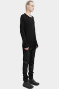 Staple spine detail cashmere blend raglan long sleeve t-shirt, Black