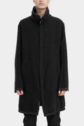High neck zip up wool coat