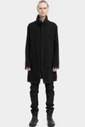 High neck zip up wool coat