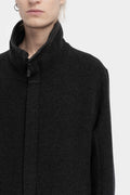 High neck zip up wool coat