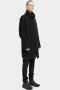 High neck zip up wool coat