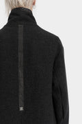 High neck zip up wool coat