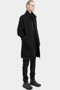 High neck zip up wool coat