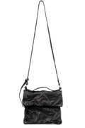 0-Hide | Folded messenger leather bag, Black F25B4sh