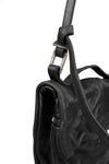 0-Hide | Folded messenger leather bag, Black F25B4sh