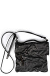 0-Hide | Folded messenger leather bag, Black F25B4sh