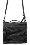 0-Hide | Folded messenger leather bag, Black F25B4sh