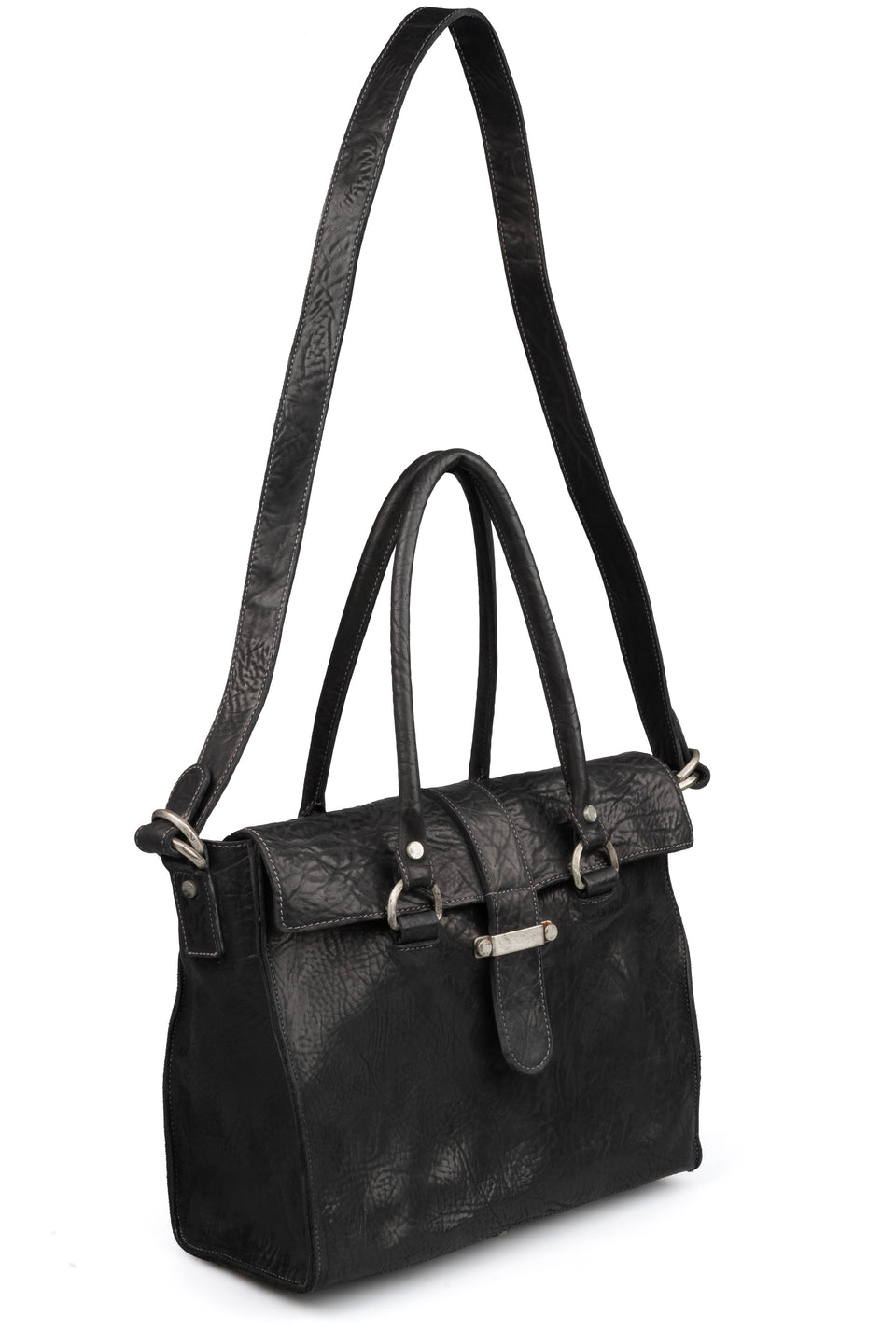 Reversed culatta leather worker bag