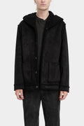 Reversible faux shearling hooded jacket