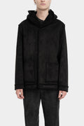 Reversible faux shearling hooded jacket