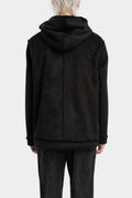 Reversible faux shearling hooded jacket