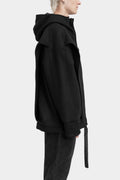 Layered oversized wool blend hooded jacket