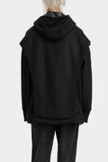 Layered oversized wool blend hooded jacket
