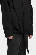 Layered oversized wool blend hooded jacket