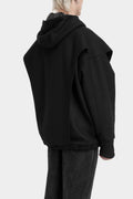 Layered oversized wool blend hooded jacket
