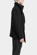 High neck asymmetrical wool blend jacket