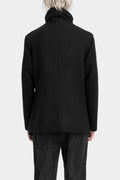 High neck asymmetrical wool blend jacket