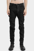 Resinated scar-stitched jeans