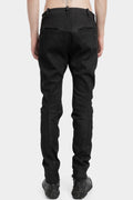 Resinated scar-stitched jeans