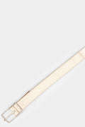 0-Hide | Silver buckle leather belt, Dirt white F25blt5