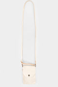 Snapped leather pouch, Dirt white
