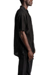 D.Hygen | SS26 - Silk Cotton Washer Double Open Band Collar Half Sleeve Shirt, ST102-0626S