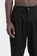 Pleated wool blend pants